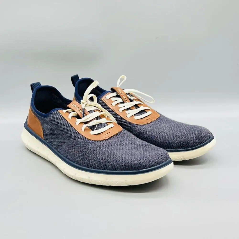 Cole Haan Shoes Mens 11 Blue Knit Zerogrand Low Top Casual Sneakers Comfort